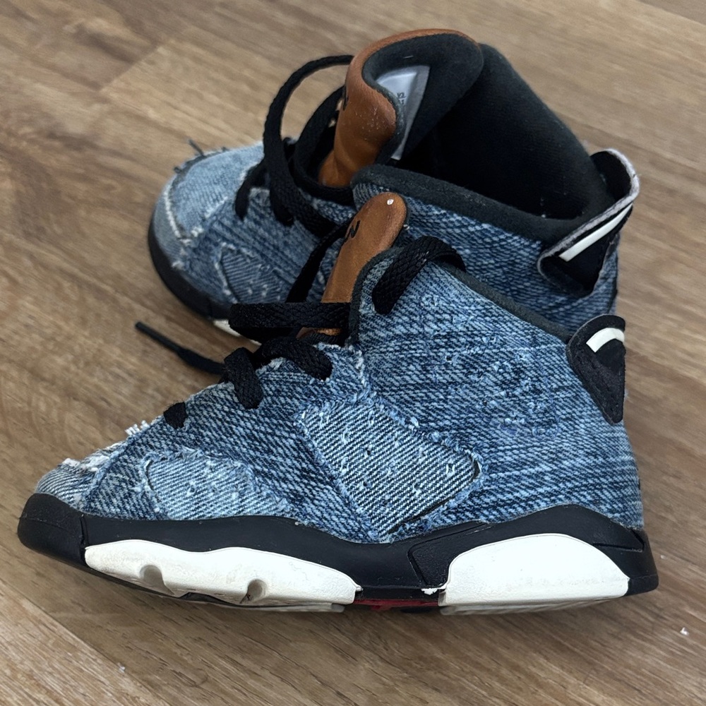 Jordan Kids Denim and Tan Sneakers